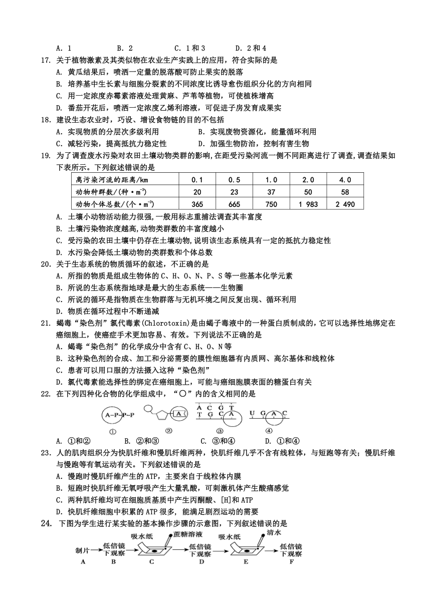 吉林省吉林市2015届高三第一次摸底考试（生物）