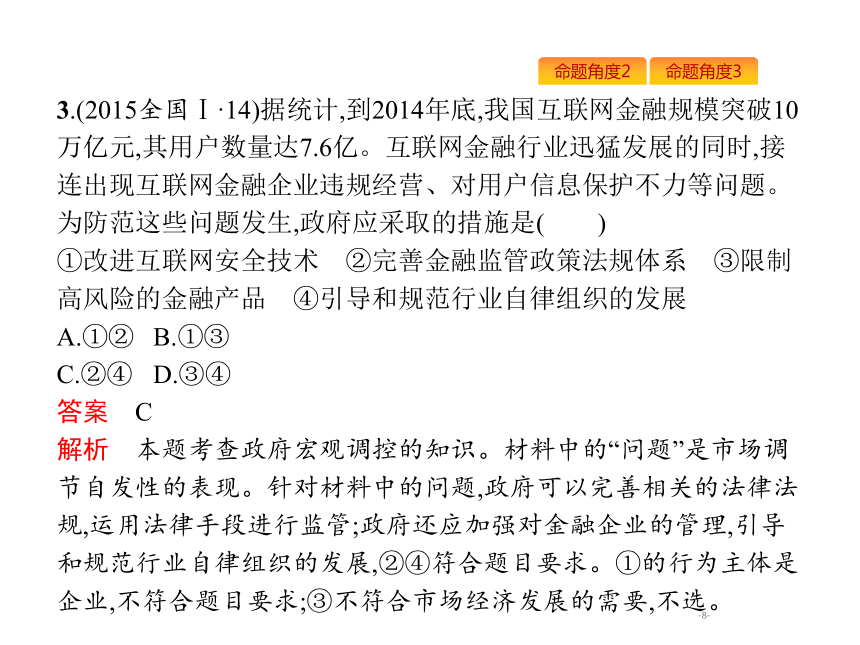 2019年高考政治专题复习课件：专题四社会主义市场经济（含最新2018高考真题）