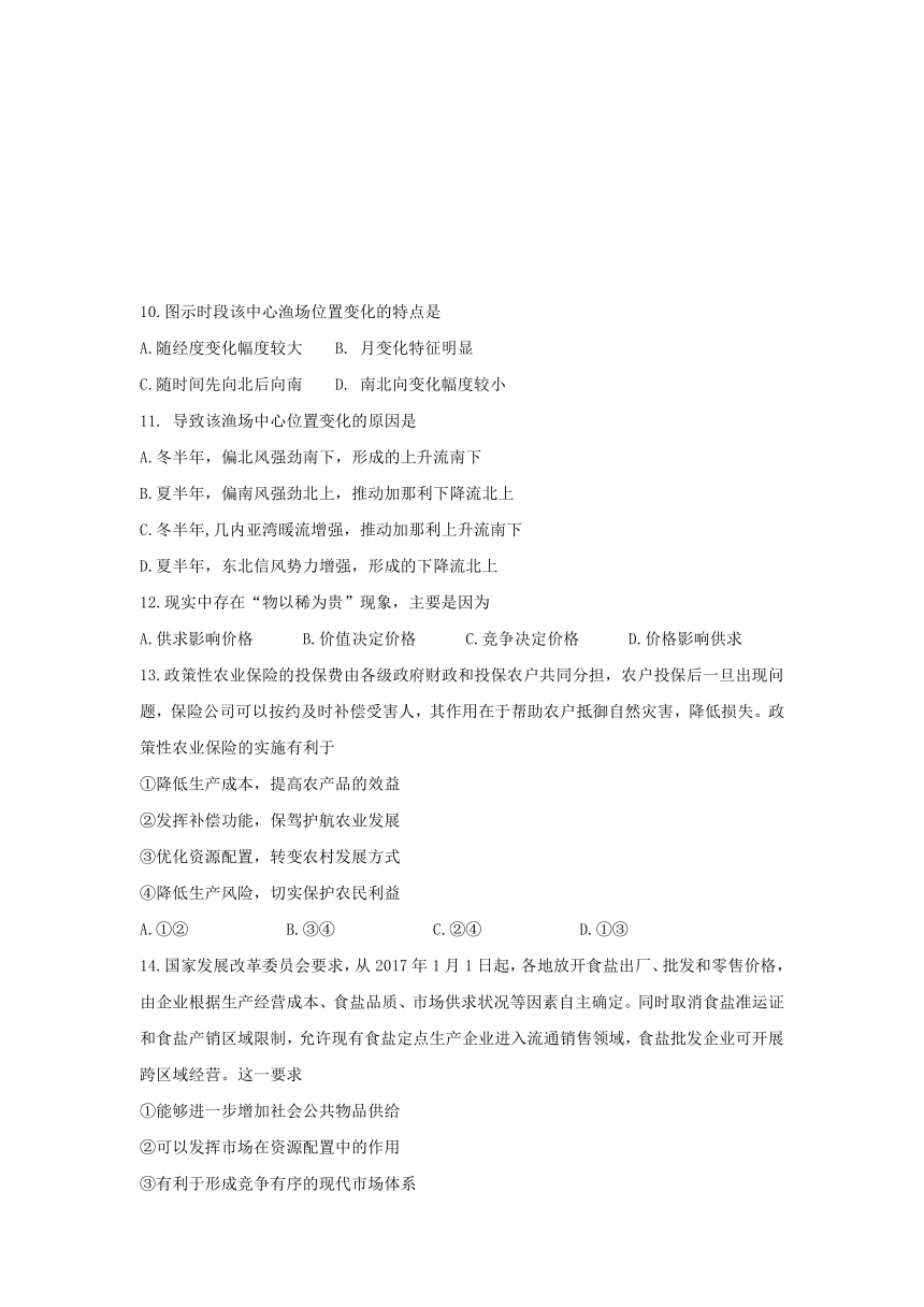 山西省孝义市2017届高三下学期高考考前质量检测三（5月模拟）文综试题 Word版含答案