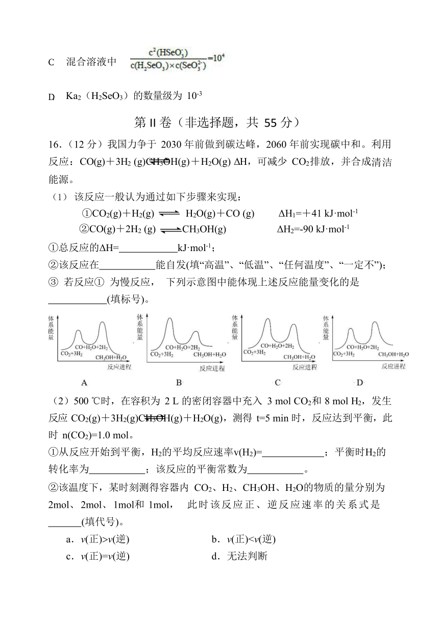 辽宁省六校协作体2021-2022学年高二上学期期中考试化学(word版含答案）