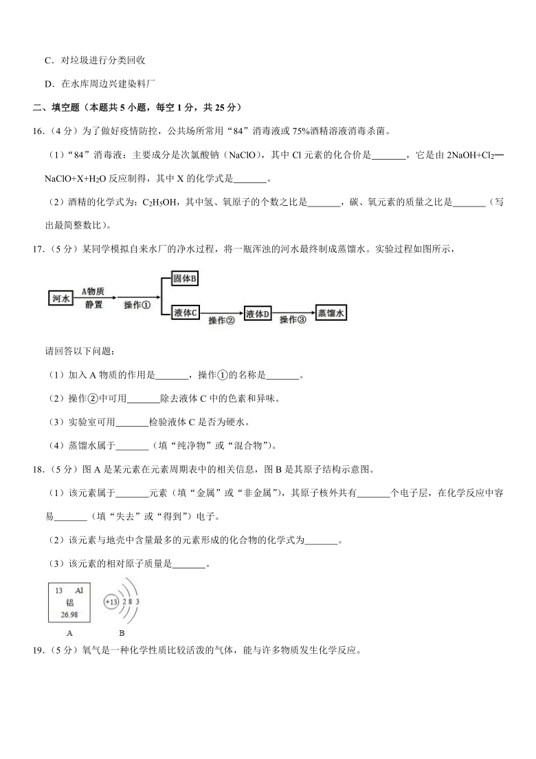 2020-2021学年辽宁省大连市旅顺口区九年级（上）期中化学试卷（解析版）