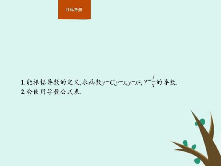 高中数学新人教B版选修1-1课件：3.2.1常数与幂函数的导数3.2.2导数公式表（15张）