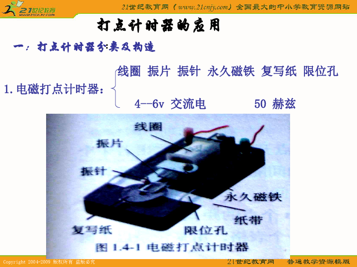 物理课件实验用打点计时器测速度