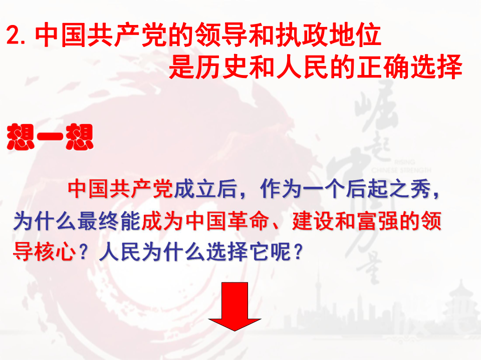 中国共产党执政   历史和人民的选择(共20张PPT)