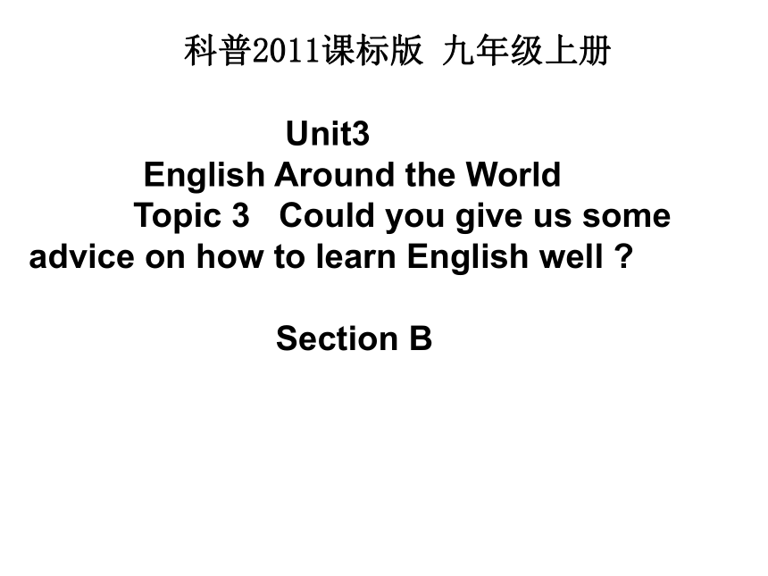 Unit3 Topic3 Could you give us some advice on how to learn English well.SectionB课件（17张，无素材)