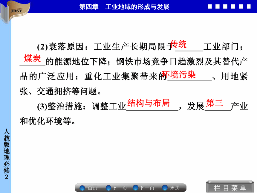 优化指导高中地理必修二第四章第三节 传统工业区与新工业区同步备课课件