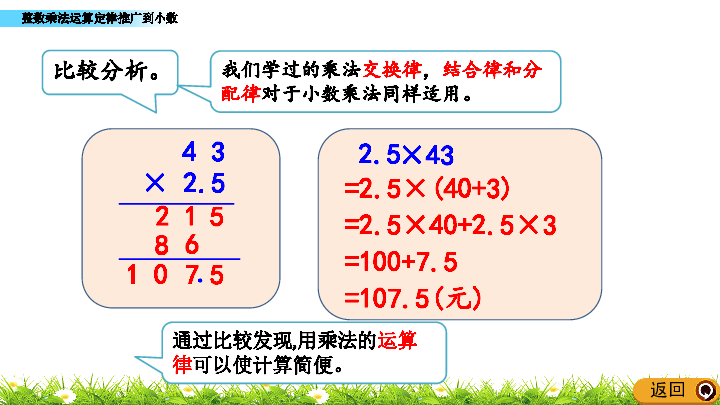 1.2.2 整数乘法运算定律推广到小数课件（26张PPT)