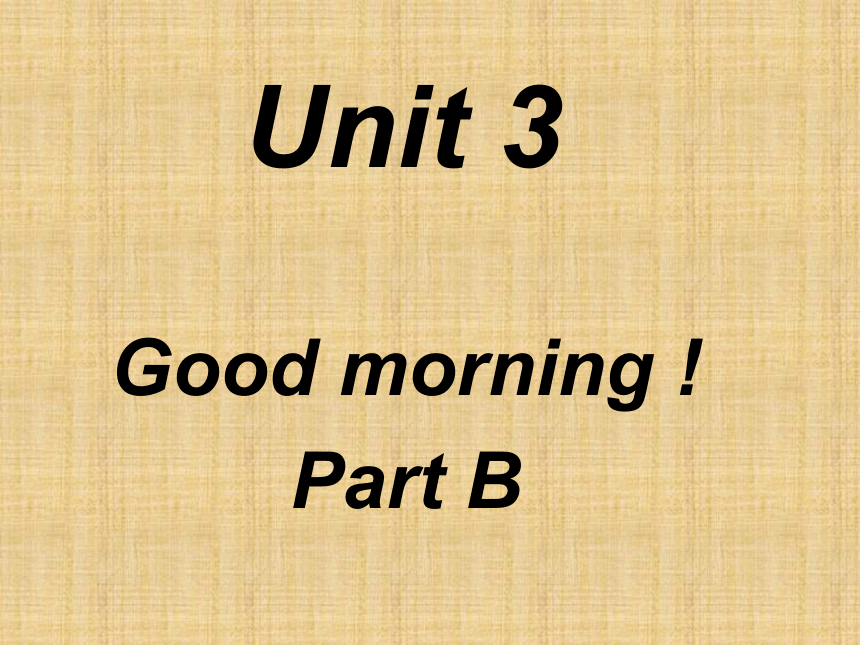 Unit 3 Good morning PB 课件