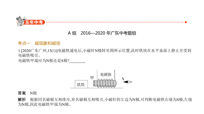 2021年物理中考复习广东专用 专题十五　电和磁课件（142张PPT）