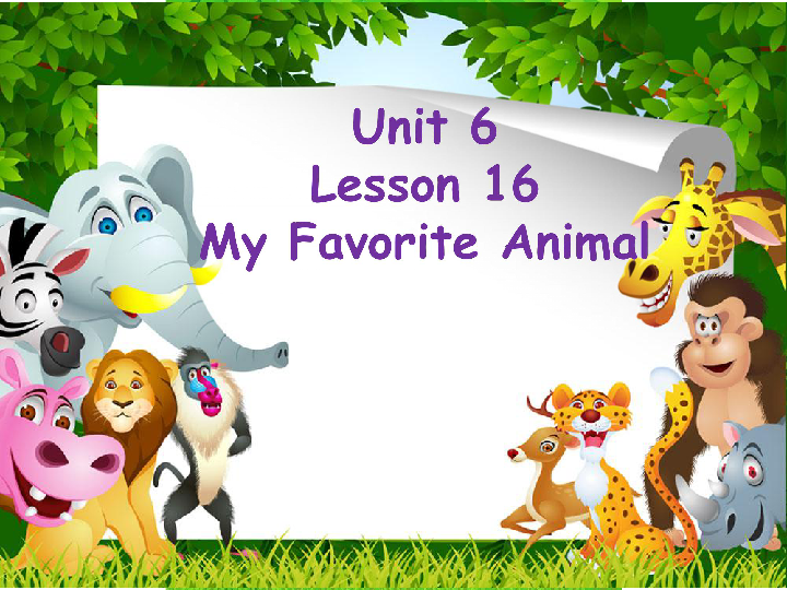 Unit 6 The Animal Kingdom Lesson 16 My Favourite Animal课件（21张PPT）