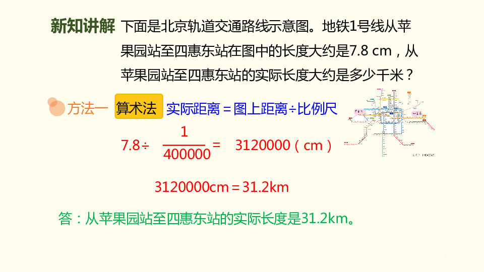 人教新课标六年级下册教学课件：第四单元-3.比例的应用-第2课时-比例尺（2）(共14张PPT)