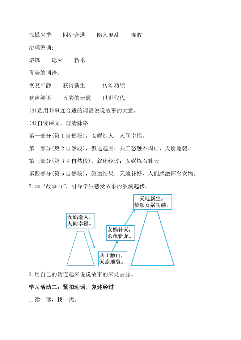 女娲补天的板书设计图片