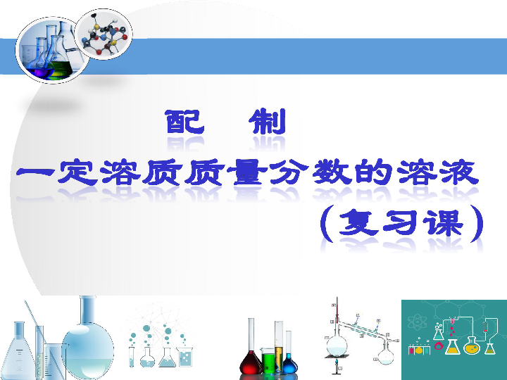 沪教版九下化学 6.4基础实验5 配制一定溶质质量分数的氯化钠溶液 复习 课件（15张PPT）