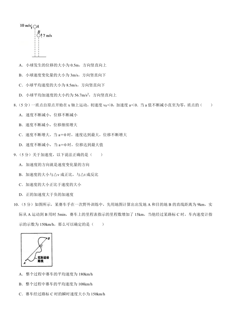 鲁科版（2019）必修1《第1章 运动的描述》2020年单元测试卷