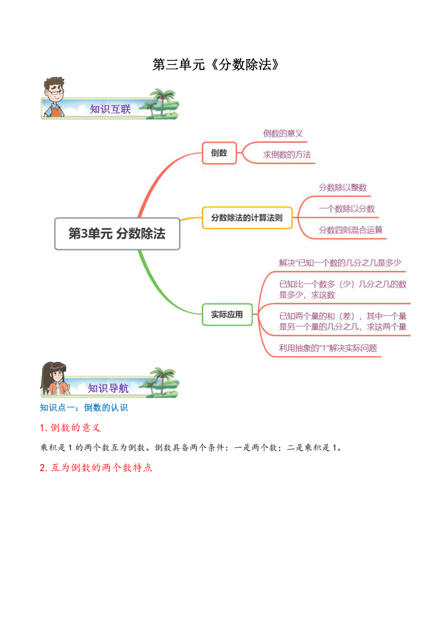 人教版六年级上册第三单元分数除法知识点归纳综合练习题含答案