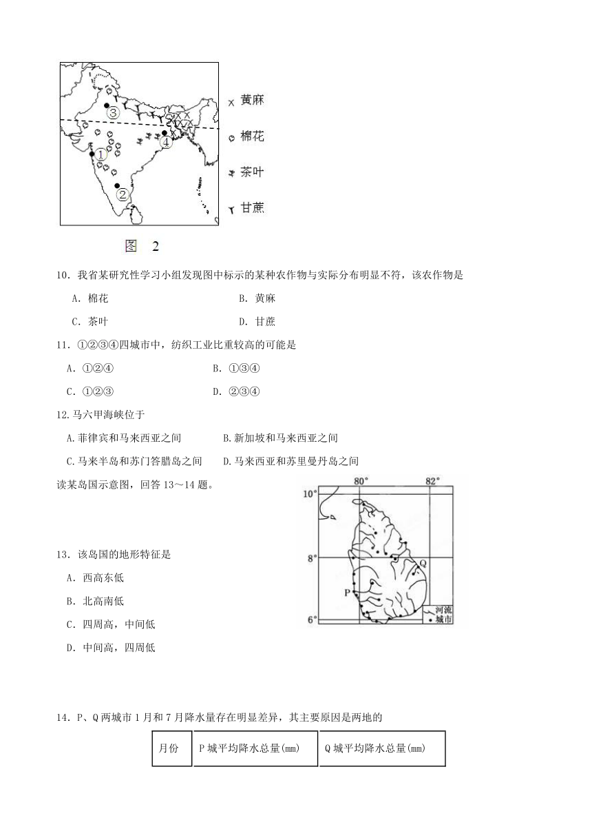 吉林省汪清县第六中学2016-2017学年高二3月月考地理试题