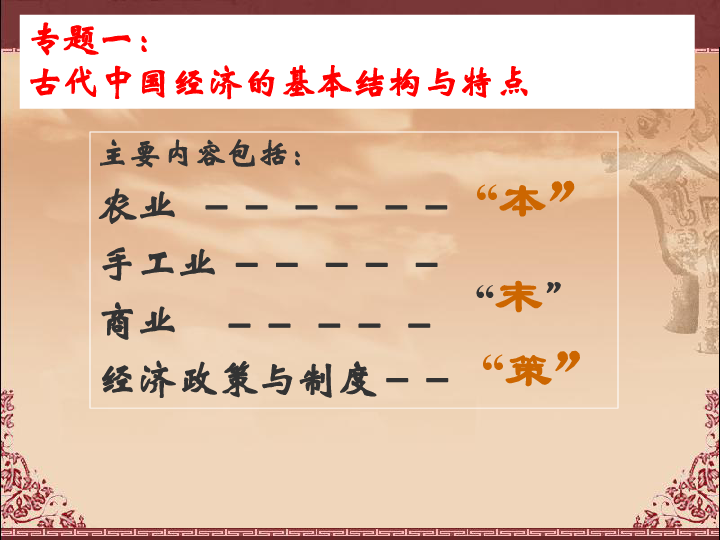 人民版 历史 必修二 专题   古代中国的农业经济  课件（共40张PPT）
