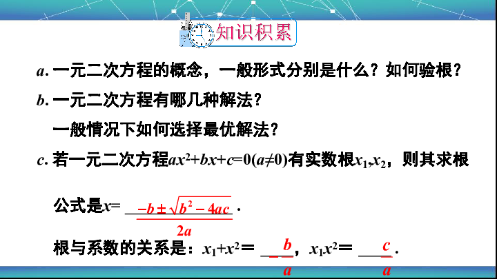 人教版九年级数学上册 第二十一章 一元二次方程 复习课件（19张）