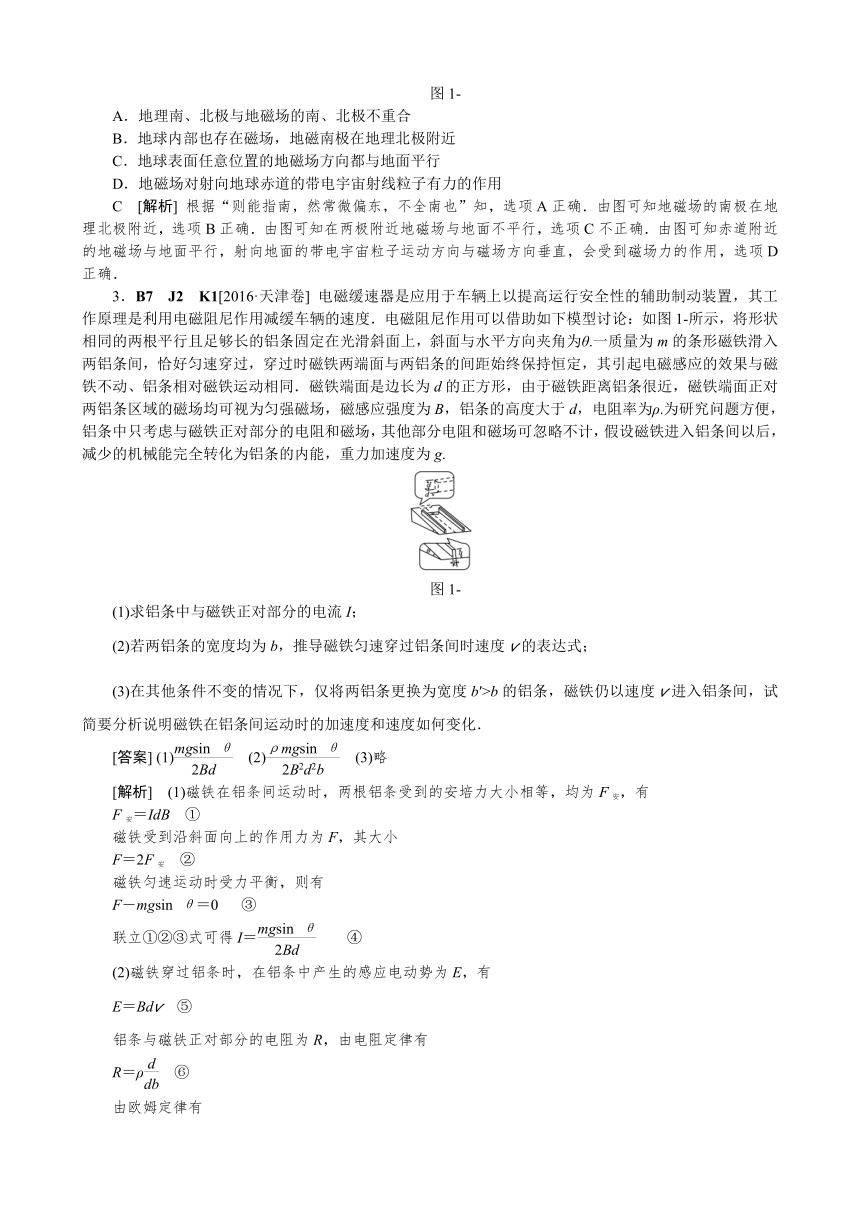 2016年高考物理真题专题汇编 专题K：磁场（含解析）