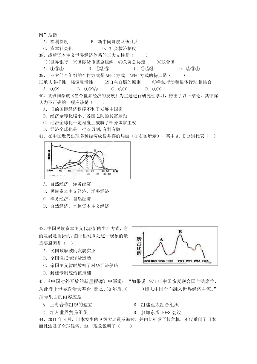 福建省晋江市季延中学2012-2013学年高一下学期期末考试历史试题