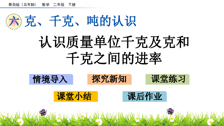 二年级下册数学课件6.2 认识质量单位千克及克和千克之间的进率 青岛版（五年制）(共14张PPT)