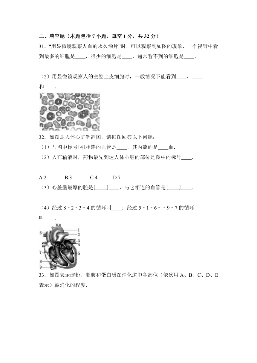 四川省自贡市富顺县赵化中学2017年中考生物模拟试卷（解析版）