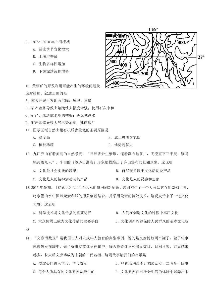 广西南宁市第八中学2016-2017学年高二10月月考文科综合试题（无答案）
