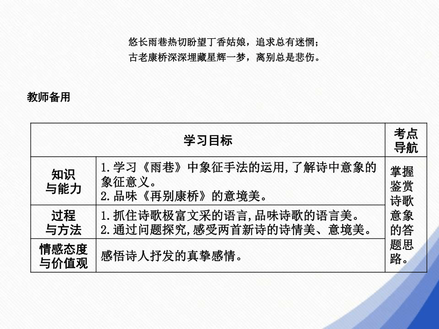 2018-2019学年高一语文新人教版必修1课件：第1单元 现代新诗 2 诗两首