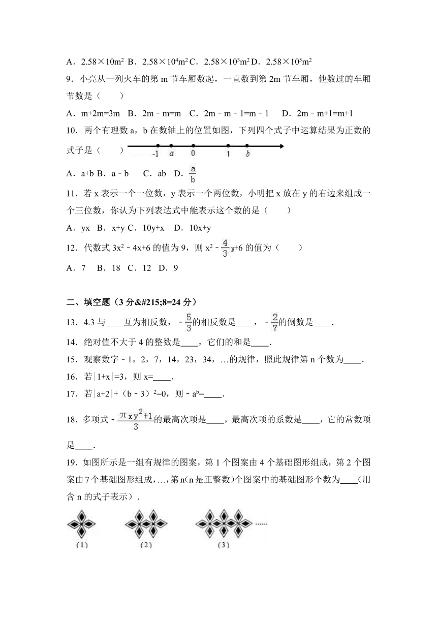 内蒙古阿拉善盟右旗一中2016-2017学年七年级（上）期中数学试卷（解析版）