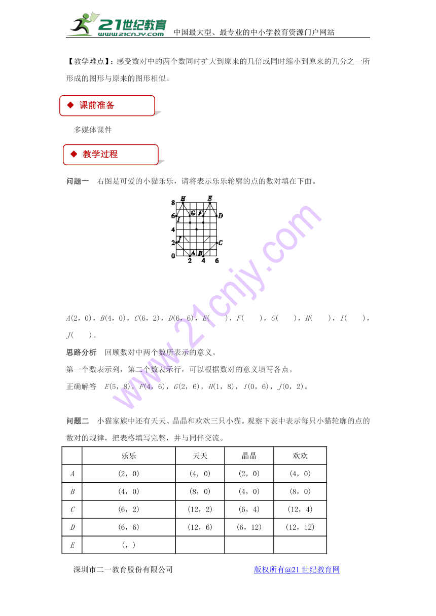 北师大版小学六年级数学下《可爱的小猫》教学设计