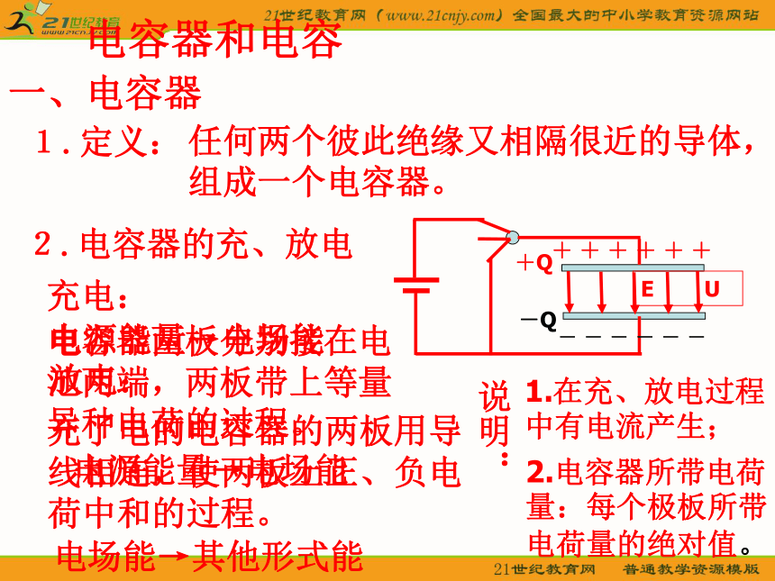沪科版选修3-1 物理：24电容器 电容（课件）