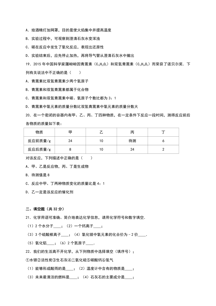 新疆维吾尔自治区生产建设兵团农六师芳草湖农场中学2016-2017学年九年级（上）期末化学试卷（解析版）