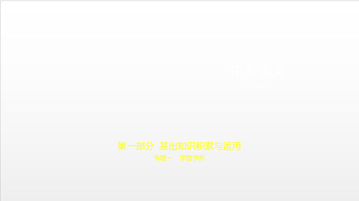 2020届广西中考语文复习课件 专题一 字音字形课件（共123张幻灯片）