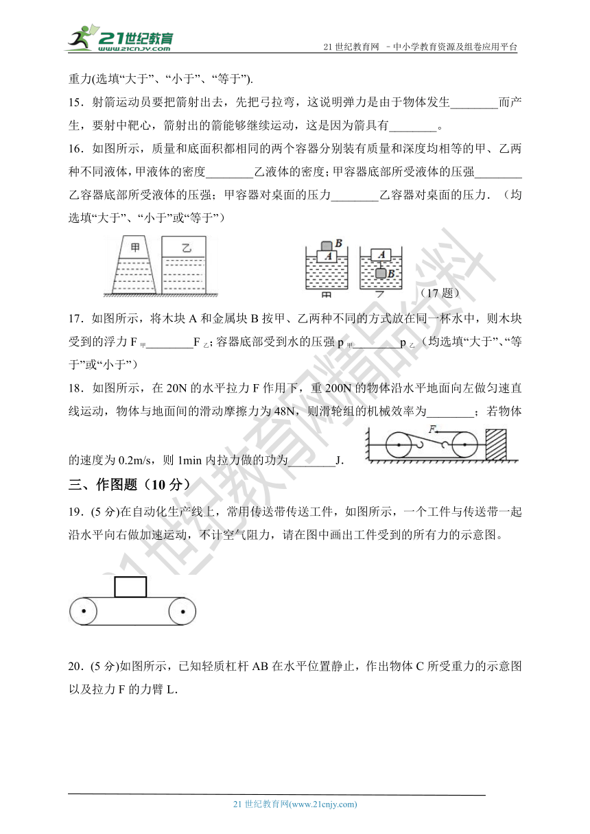 人教版八年级物理（下）期末考试（含答案解析）