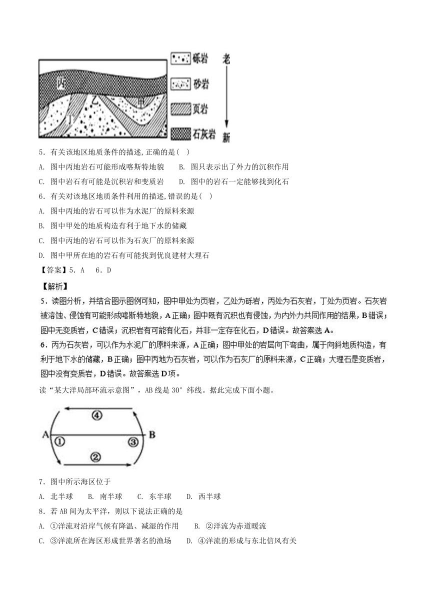 2017-2018学年下学期期末复习备考之精准复习模拟题高二地理（A卷）（鲁教版）