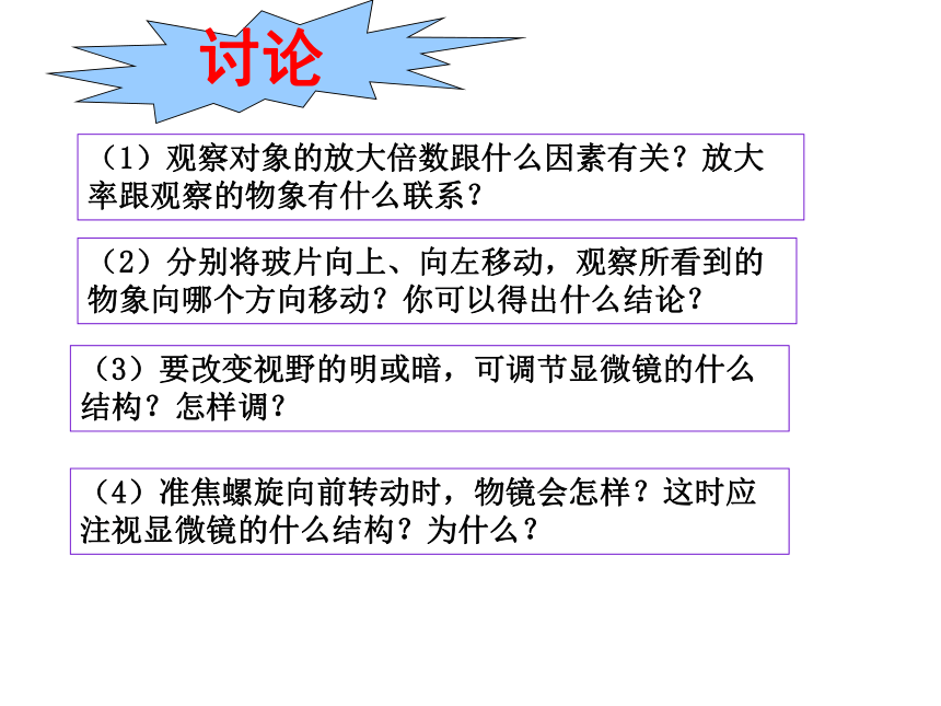 显微镜复习[下学期]新人教版