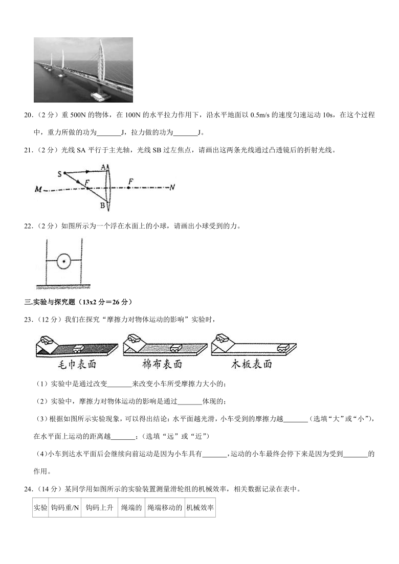 2019-2020学年陕西省宝鸡市凤翔县八年级（下）期末物理试卷（word版，含答案）