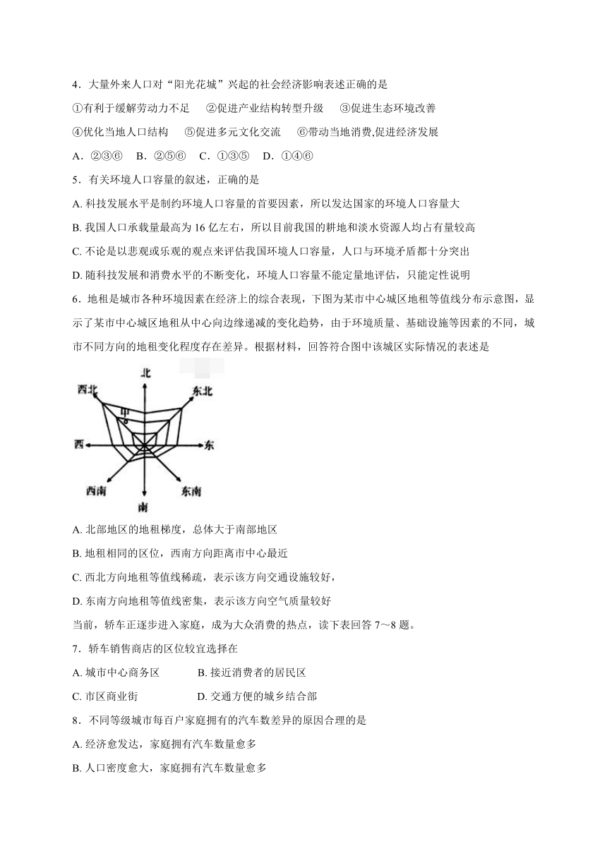 内蒙古阿拉善盟2016-2017学年高一地理下学期期中试题