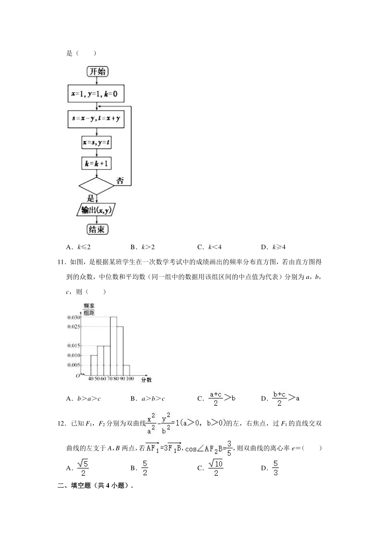 2020-2021学年四川省凉山州高二（上）期末数学试卷（理科） （Word解析版）