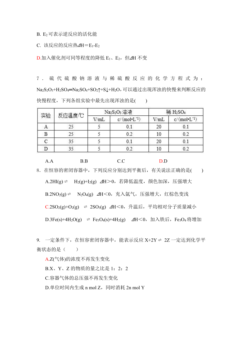 青海省西宁市海湖中学2020-2021学年高二上学期第二次阶段考试（11月）化学试题  含答案