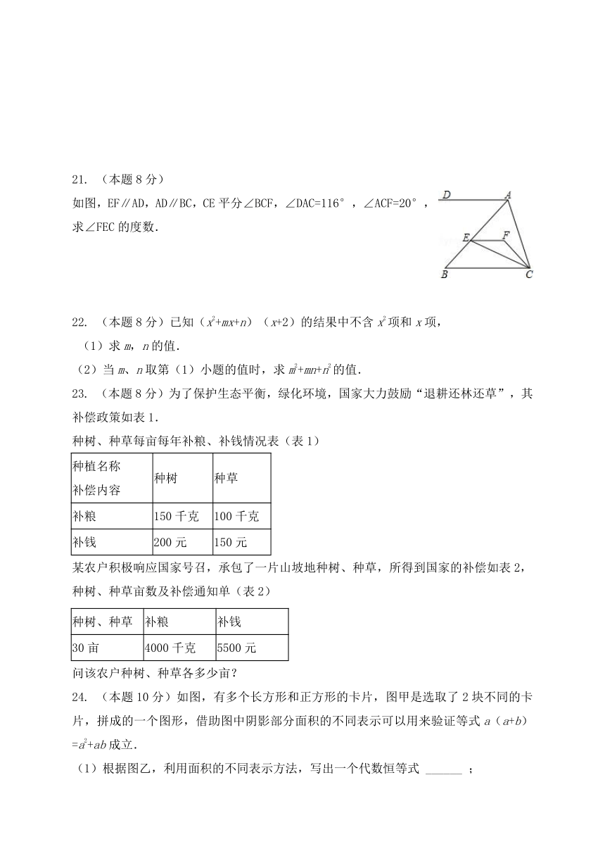 山东省临清市2016-2017学年七年级下学期期中考试数学试题