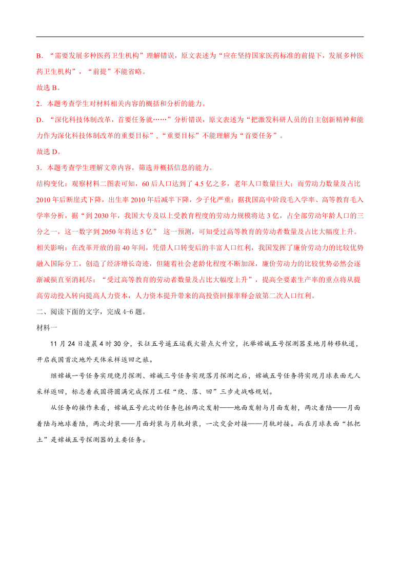 高考语文专题复习实用类文本阅读分析图表类试题（分析统计图、用框架图梳理文意）含答案