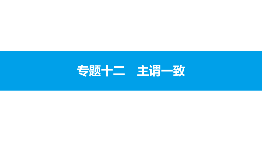 2021年安徽省中考英语语法专题突破十二——主谓一致 课件(共20张PPT)