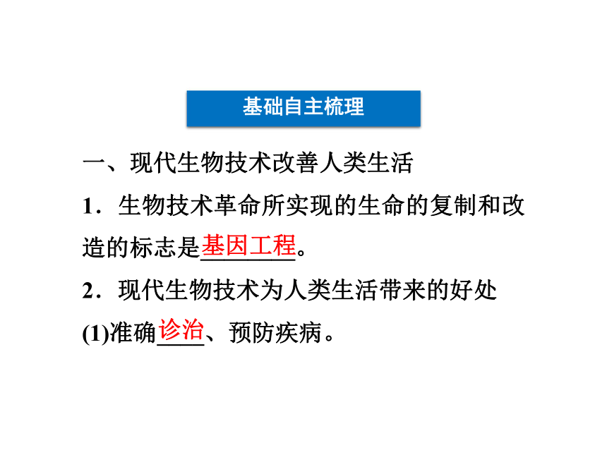 浙科版高中生物选修三第4章 第2节 现代生物技术对人类社会的总体影响（25张PPT）