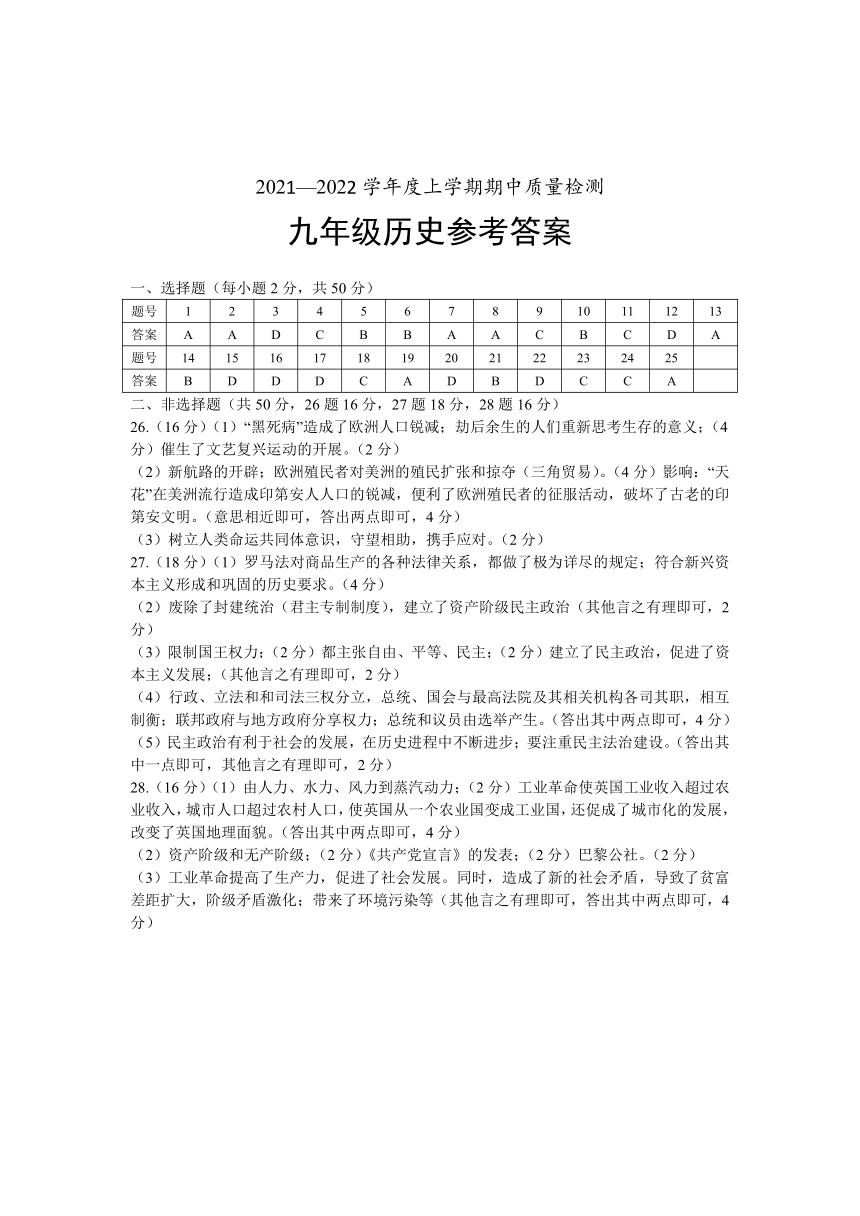 臨沂市莒南縣20212022學年九年級上學期期中考試歷史試題pdf版含答案