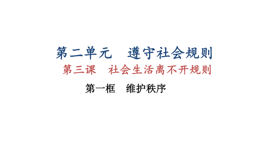 部编人教版道德与法治八年级上册3.1维护秩序课件