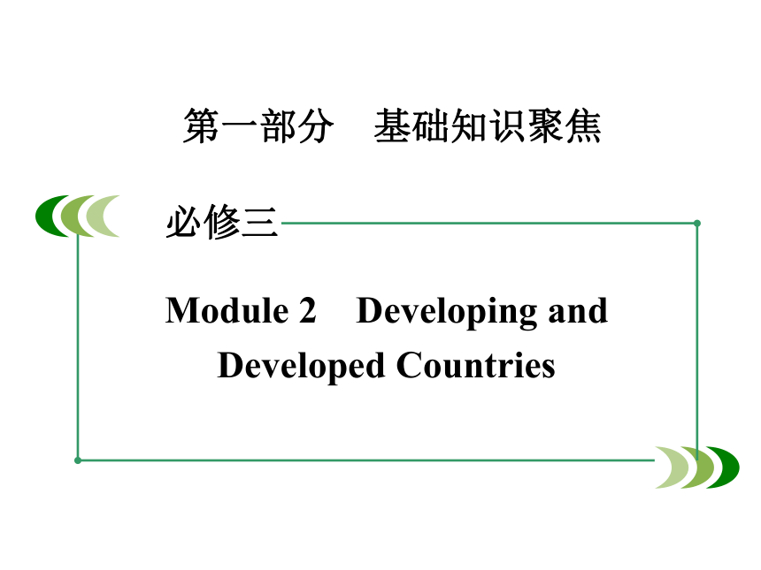 【走向高考】2016届高考（外研版）一轮复习课件：第一部分 基础知识聚焦 必修三 Module+2　Developing and Developed Countries（共50张PPT）