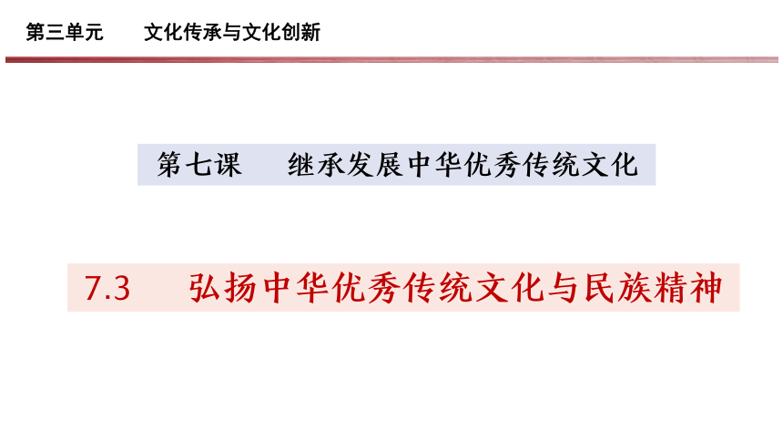 高中政治统编版必修四73弘扬中华优秀传统文化与民族精神课件共14张