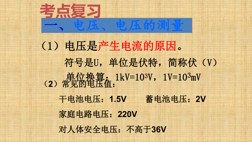 【整合】人教版九年级 中考复习第十六章  电压电阻课件 （共17张PPT）