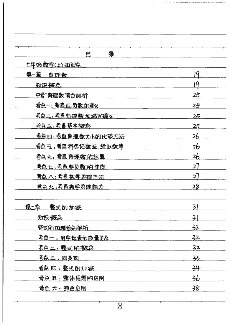 2021初中数学状元手写笔记资料素材（PDF版，共229页）